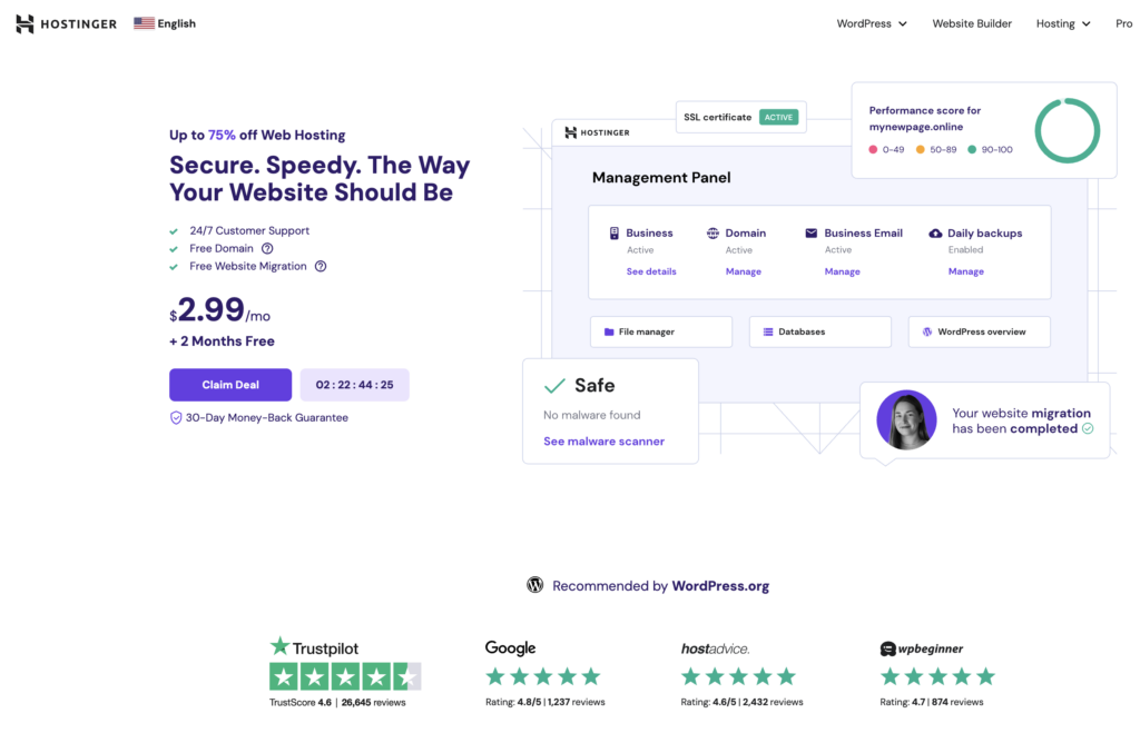 Hostinger_FastestWooCommerce Hosting